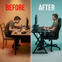 51.5 In. Black Gaming Desk and Chair Set — Before & After