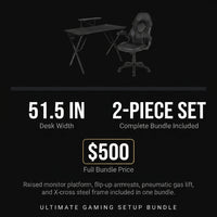 51.5 In. Black Gaming Desk and Chair Set — Results & Stats