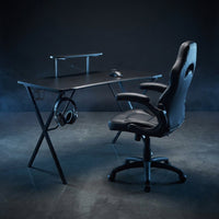 51.5 In. Black Gaming Desk and Chair Set — Studio Shot