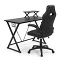 Gaming Desk Chair Set Built for Extended Sessions, Raised Monitor Platform, Ergonomic Lumbar Support, 51.5 Inch