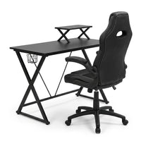 51.5 In. Black Gaming Desk and Chair Set — Studio Shot