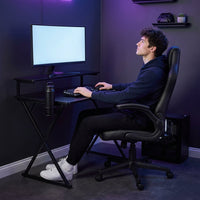 51.5 In. Black Gaming Desk and Chair Set — Lifestyle
