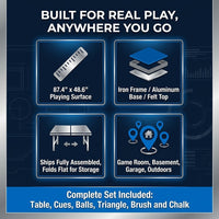 6 or 7 Ft Billiards Table, Portable Billiards Tables, Pool Tables for Full Size, Pool Table Set for Family Game Room, Adult Rrec Room, Basements, Man Cave or Garage — Results & Stats