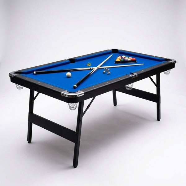 6 or 7 Ft Billiards Table, Portable Billiards Tables, Pool Tables for Full Size, Pool Table Set for Family Game Room, Adult Rrec Room, Basements, Man Cave or Garage — Studio Shot