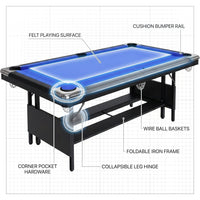 6 or 7 Ft Billiards Table, Portable Billiards Tables, Pool Tables for Full Size, Pool Table Set for Family Game Room, Adult Rrec Room, Basements, Man Cave or Garage — How It Works