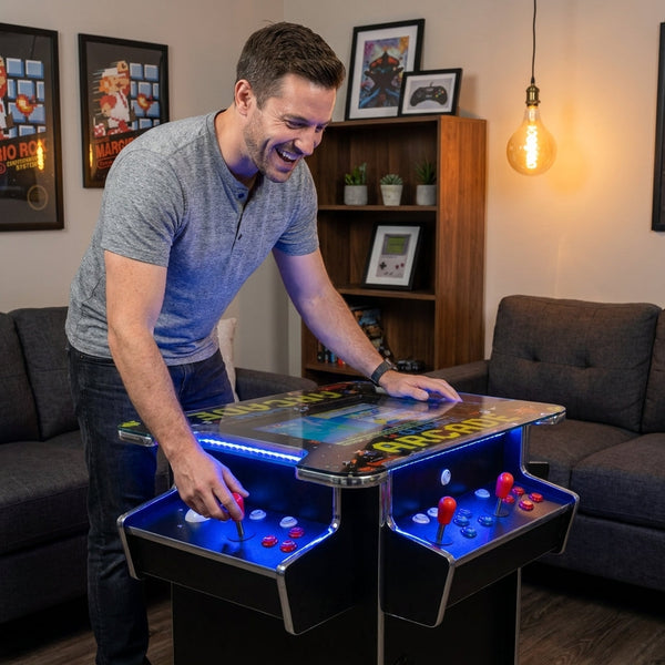 Cocktail Arcade Machine Built to Elevate Game Rooms, 3515 Classic Games, 22-Inch Screen, Dual Trackballs