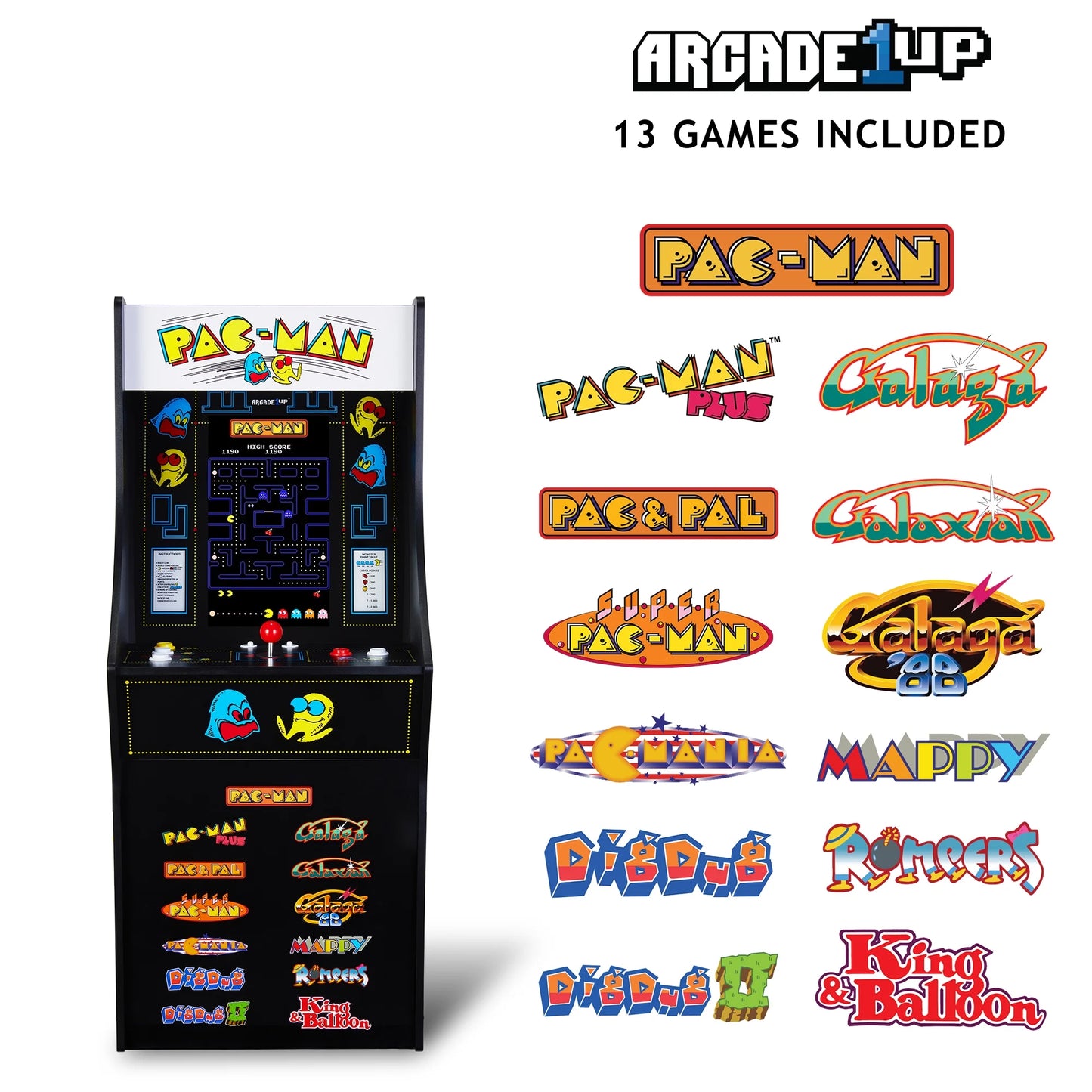 Arcade Machine PAC‑MAN, 13 Classic Video Games