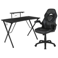 51.5 In. Black Gaming Desk and Chair Set